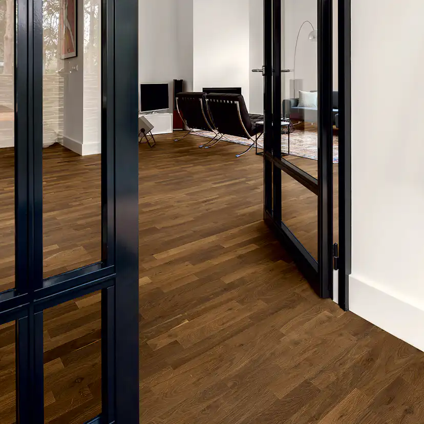 Parkettgolv Berg & Berg Ek L Lappland Dark Borstad Naturolja 3-Stav