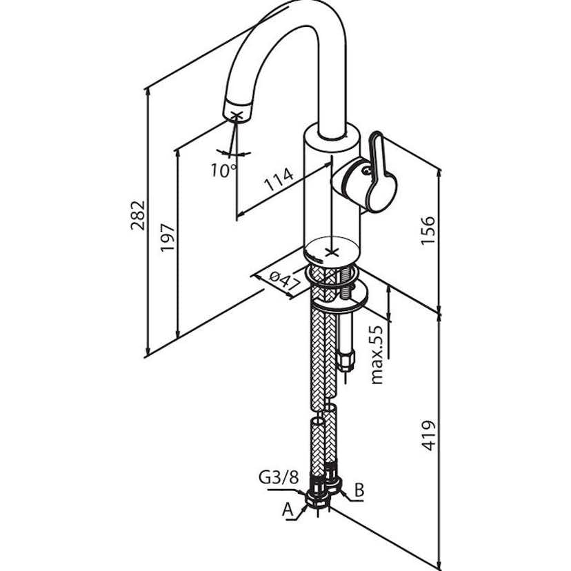Tvättställsblandare Damixa Silhouet Piccolo