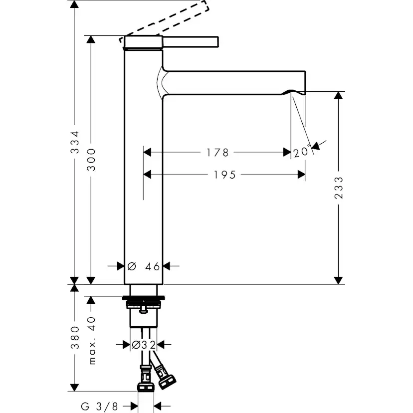 Fristående Tvättställsblandare Hansgrohe Zesis 230 CoolStart med Push-open Ventil