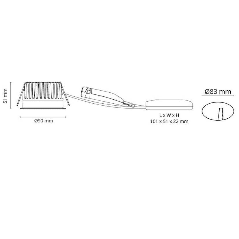 Downlight SG ARMATUREN Soft Slim Svart 2700K