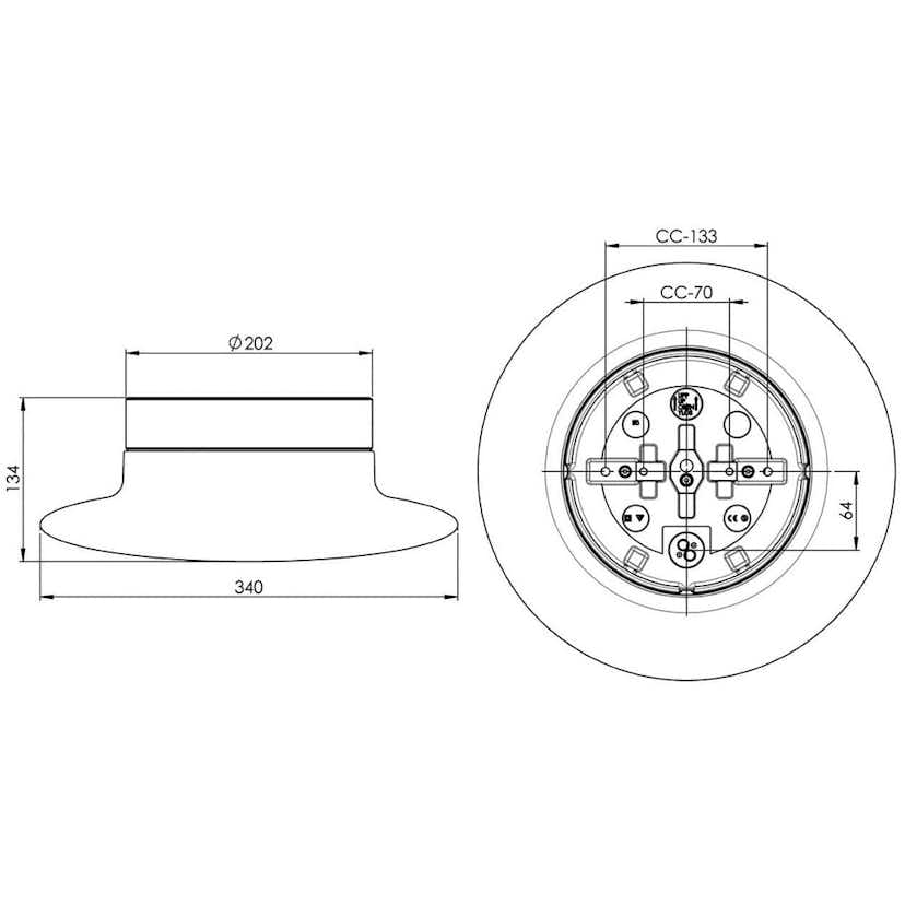 Vägg-/Taklampa Ifö Electric Cairo L IP44 Rak 13W LED