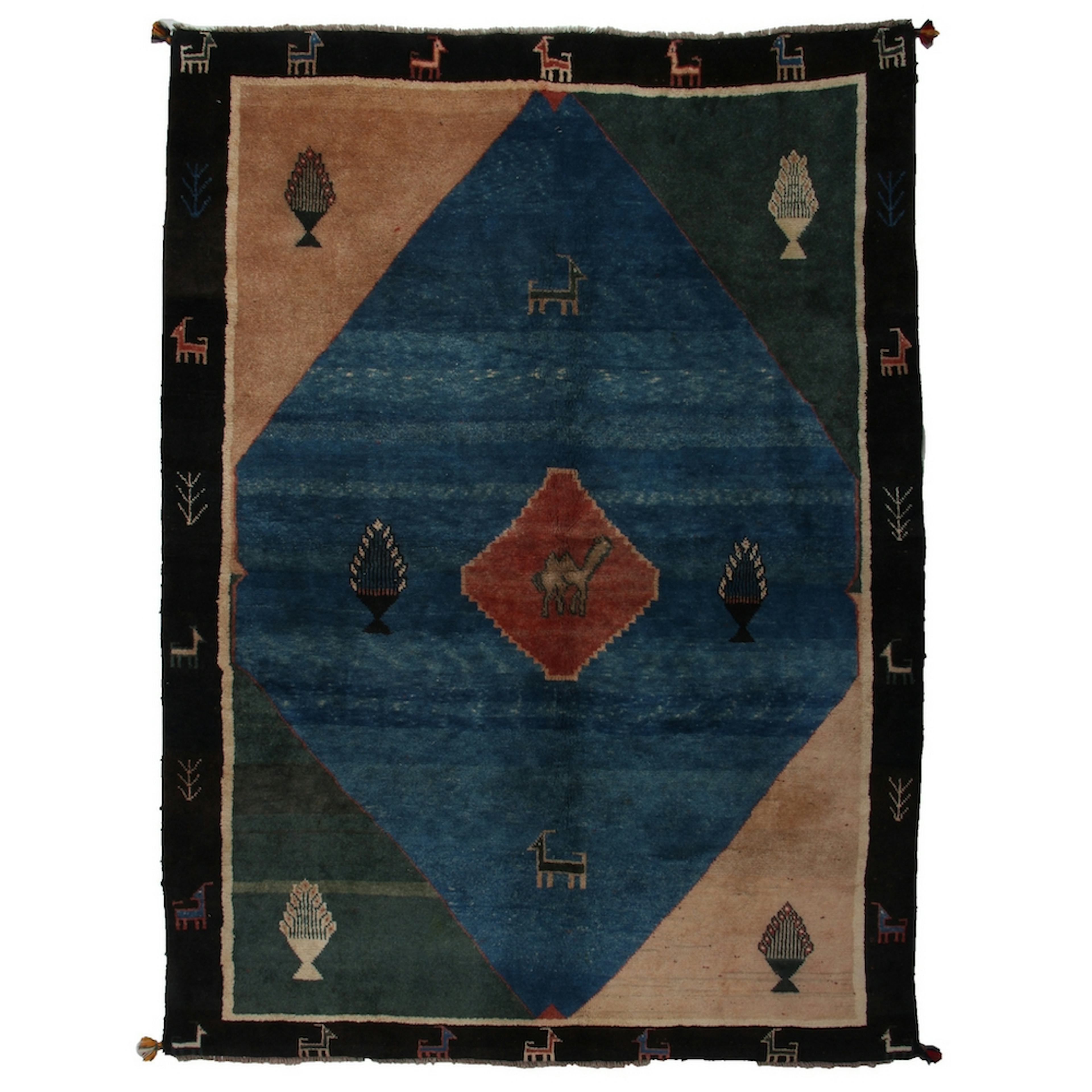 Persisk Matta Arkiio Gabbeh Shiraz Ull Blå/Svart 197x260