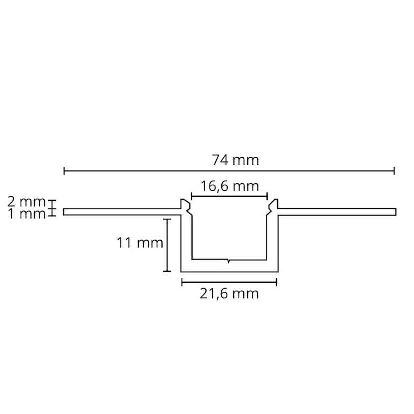 Profil SG ARMATUREN Infälld Dold Stripli 1,8M V