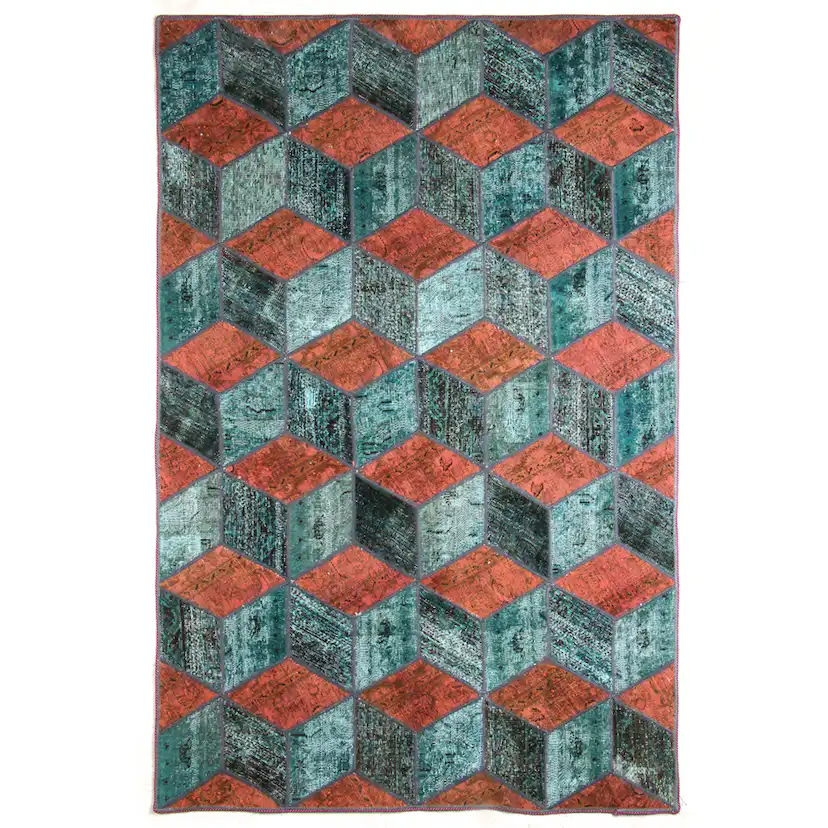 Persisk Patchworkmatta D-sign Handknuten 750778