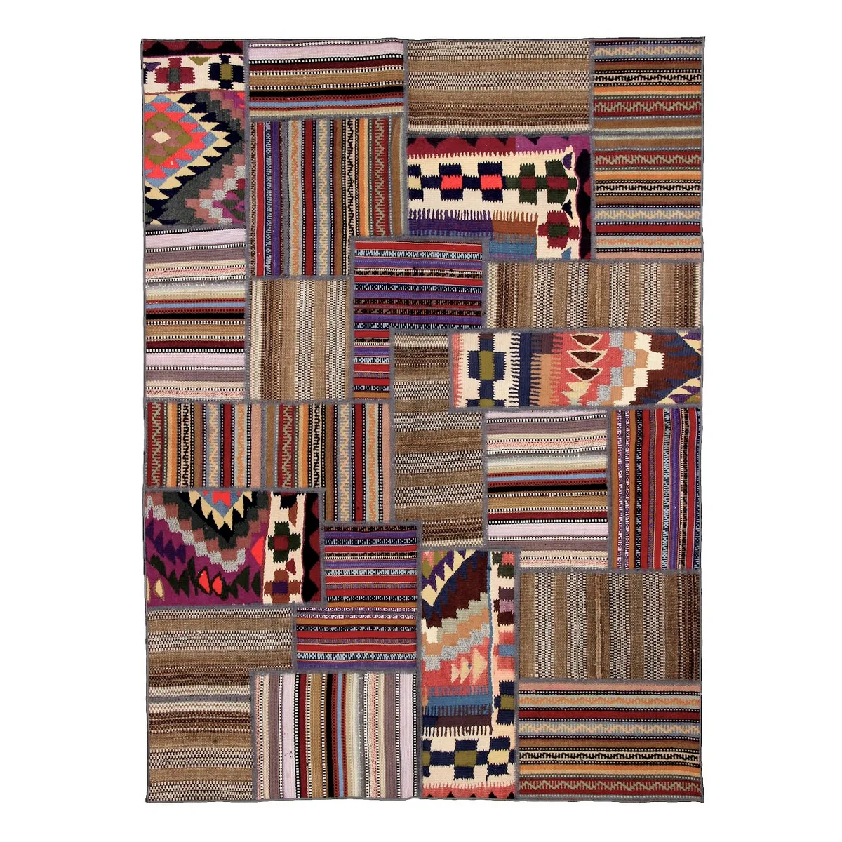 Persisk Patchworkmatta Arkiio Shiraz/Azerbajdzjan Flerfärgad 146x203