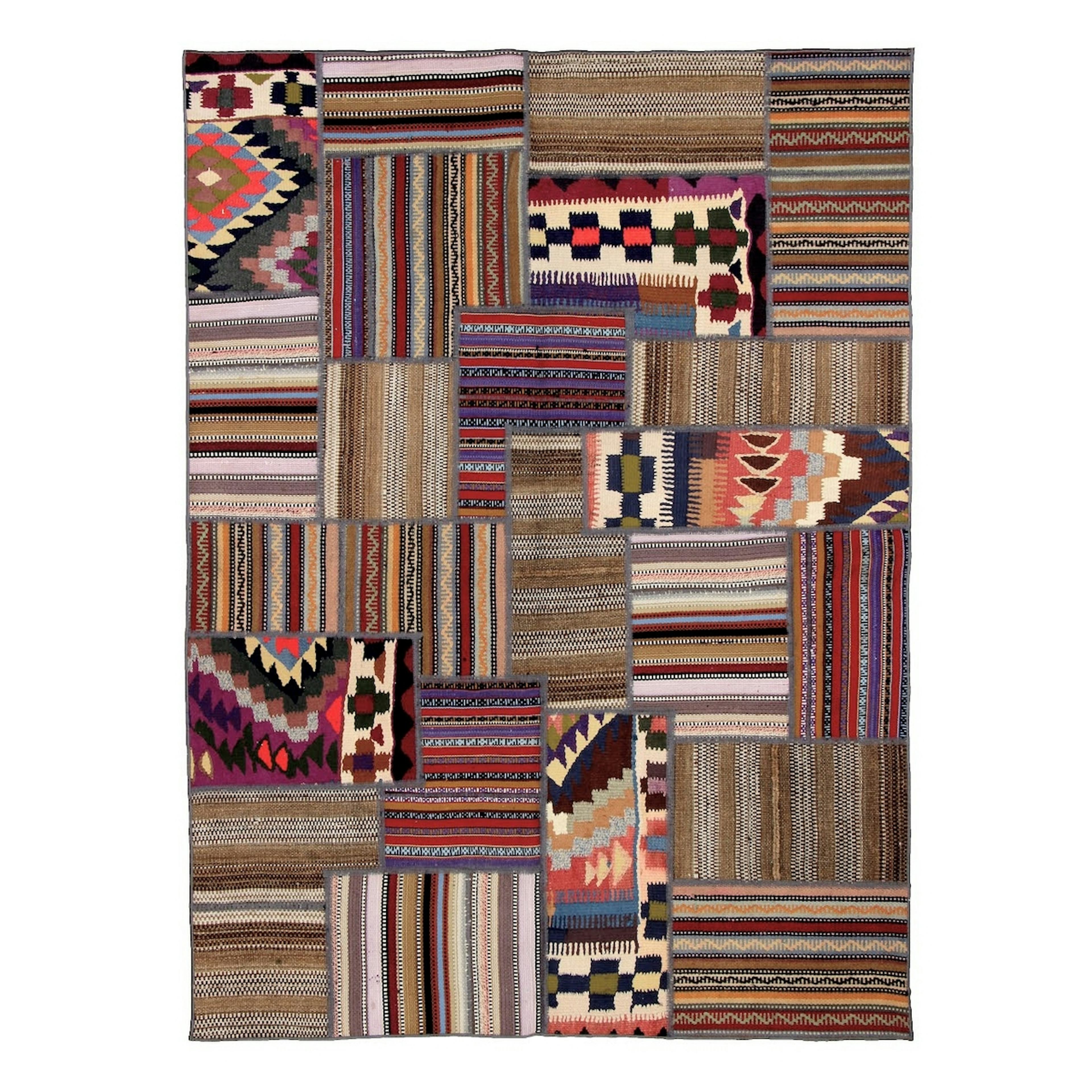 Persisk Patchworkmatta Arkiio Shiraz/Azerbajdzjan Flerfärgad 146x203