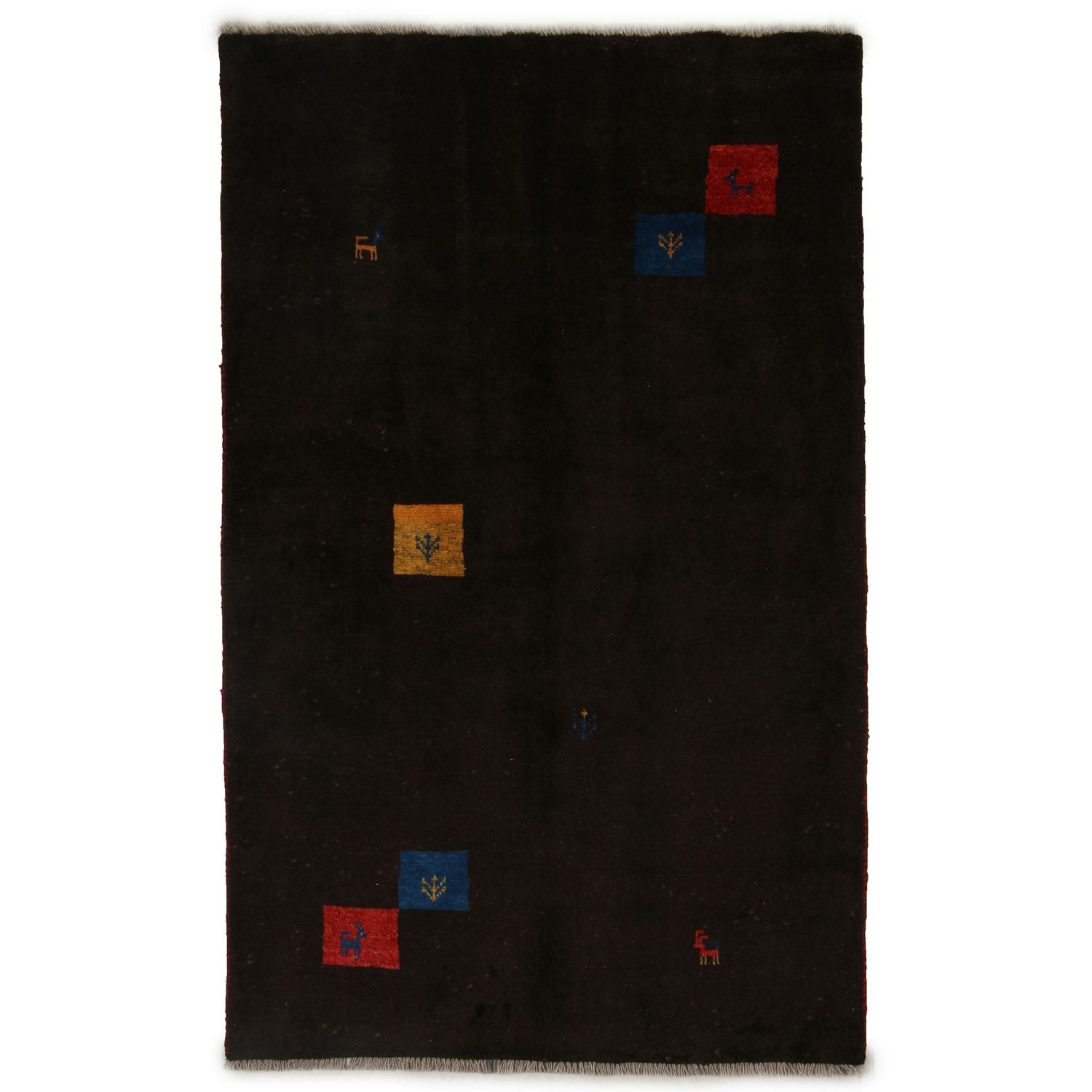 Persisk Matta Arkiio Gabbeh Shiraz Ull Mörkbrun 115x185