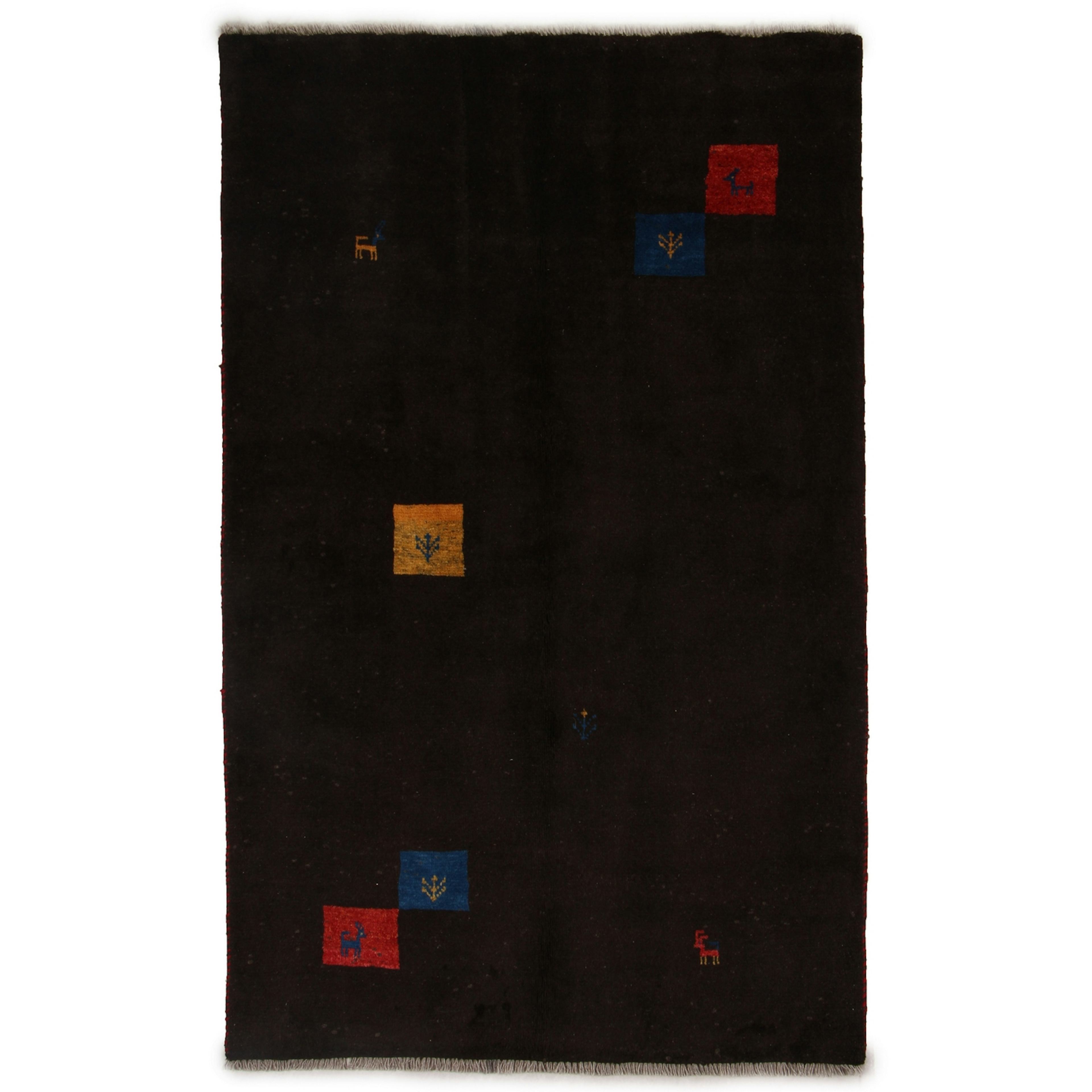 Persisk Matta Arkiio Gabbeh Shiraz Ull Mörkbrun 115x185