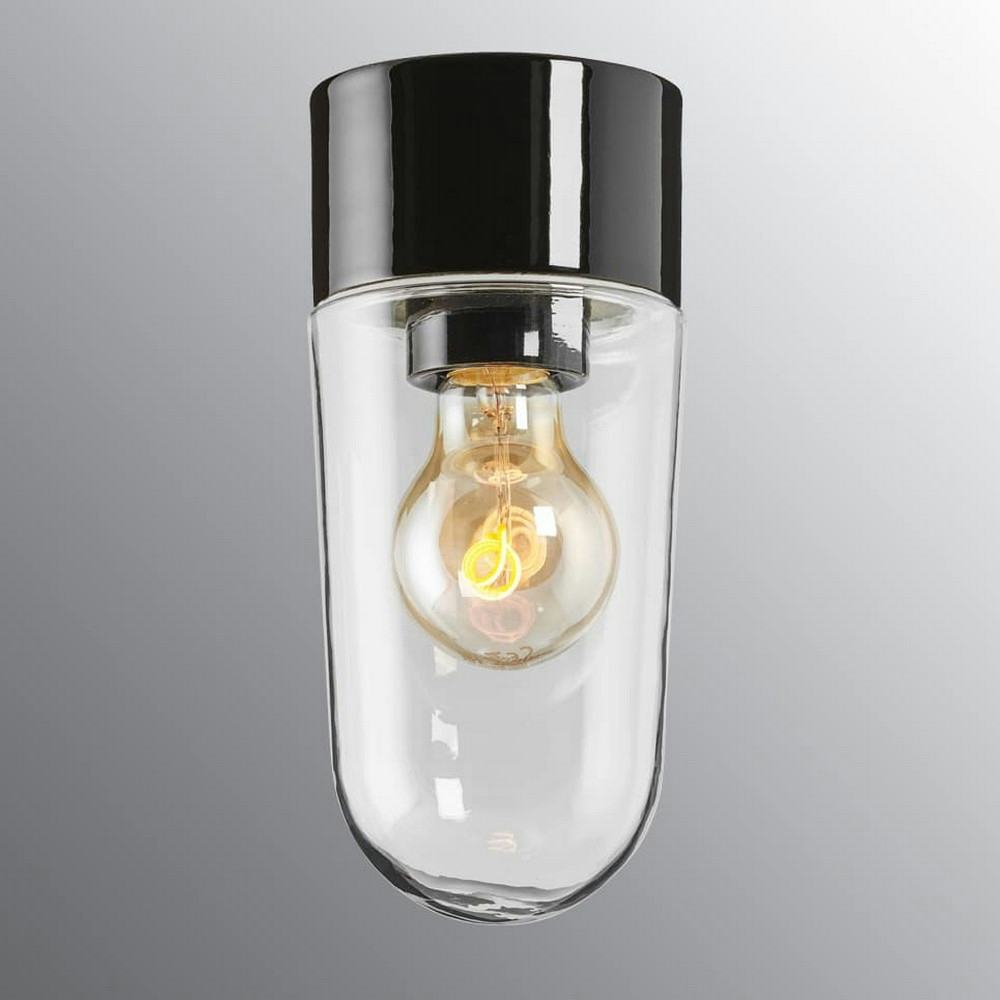 Vägg-/Taklampa Ifö Electric Stallglas Klar IP54 Rak E27