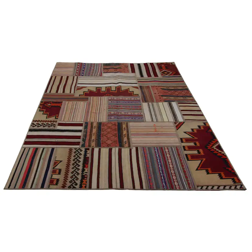 Persisk Patchworkmatta Arkiio Kelim Shiraz/Azerbajdzjan 165x237