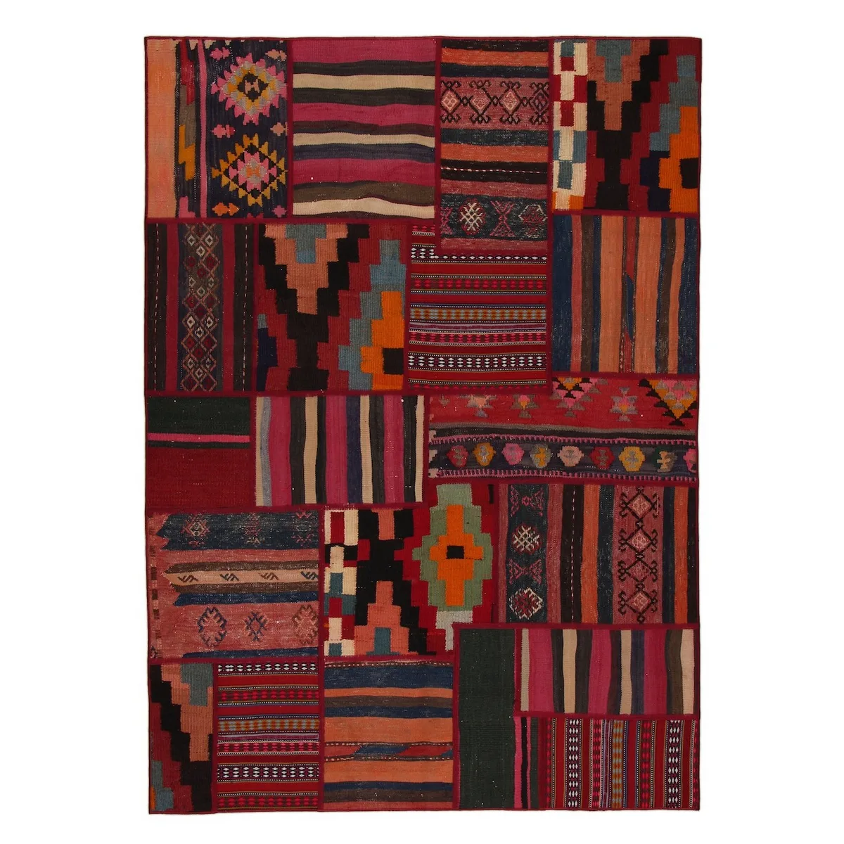 Persisk Patchworkmatta Arkiio 751181 Kelim Shiraz/Azerbajdzjan 154x205
