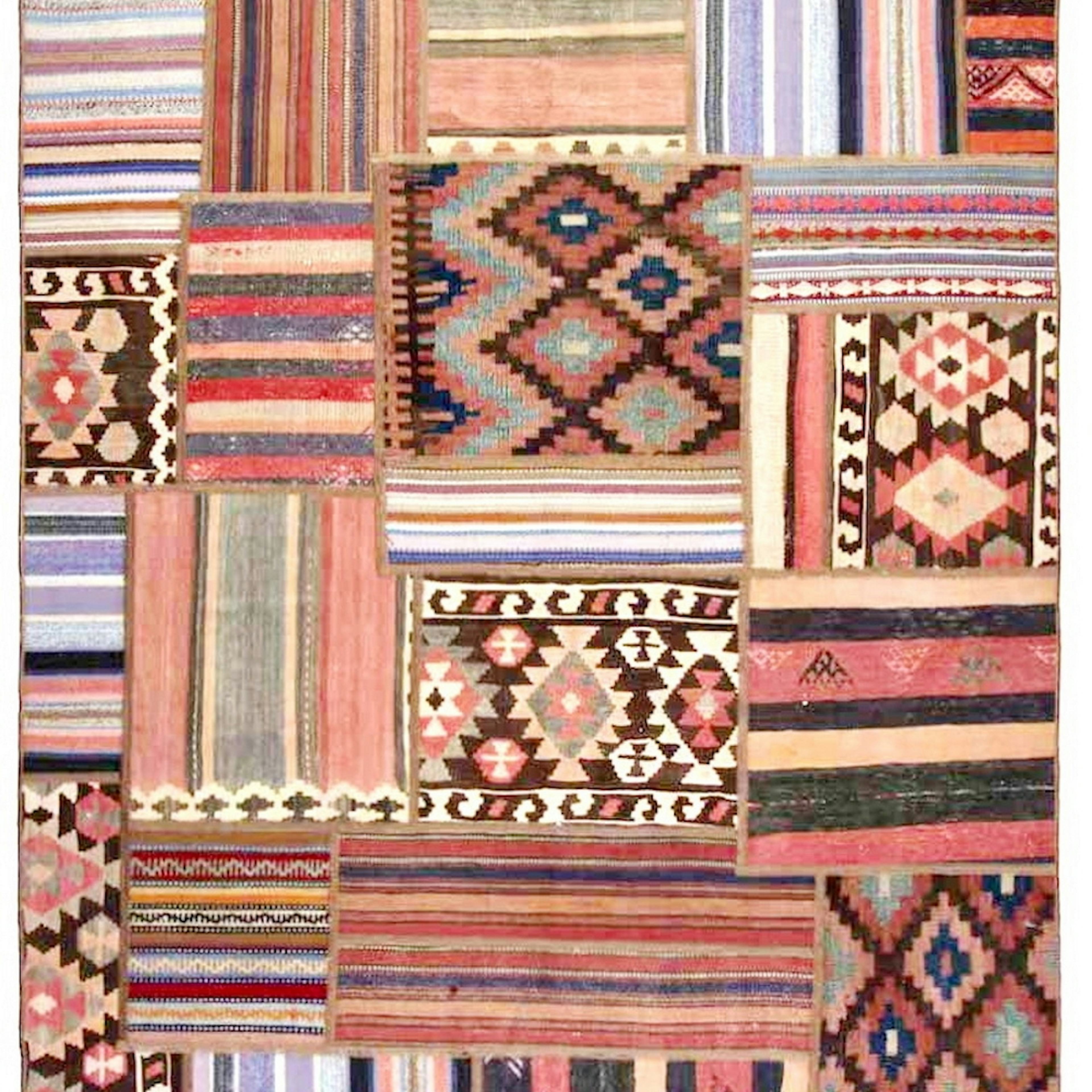 Persisk Patchworkmatta Arkiio 751569 Flerfärgad 156x205