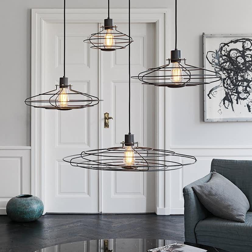 Taklampa Halo Design Radio Mörkgrå E27 Ø44 cm