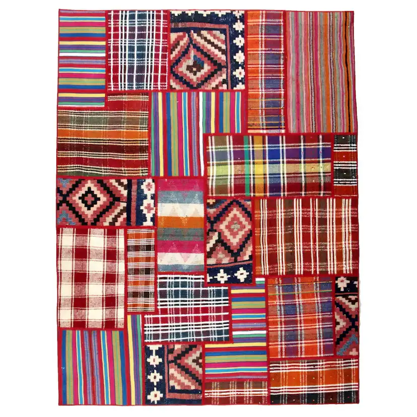 Persisk Patchworkmatta Arkiio Kelim Flerfärgad 156x206