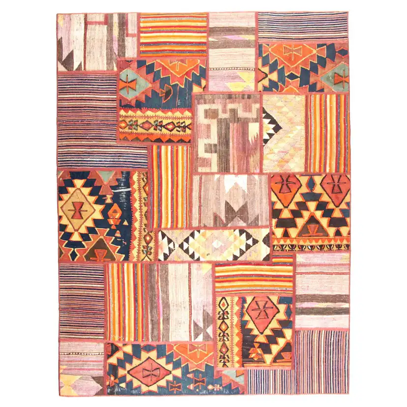 Persisk Patchworkmatta Arkiio Kelim Flerfärgad 154x205