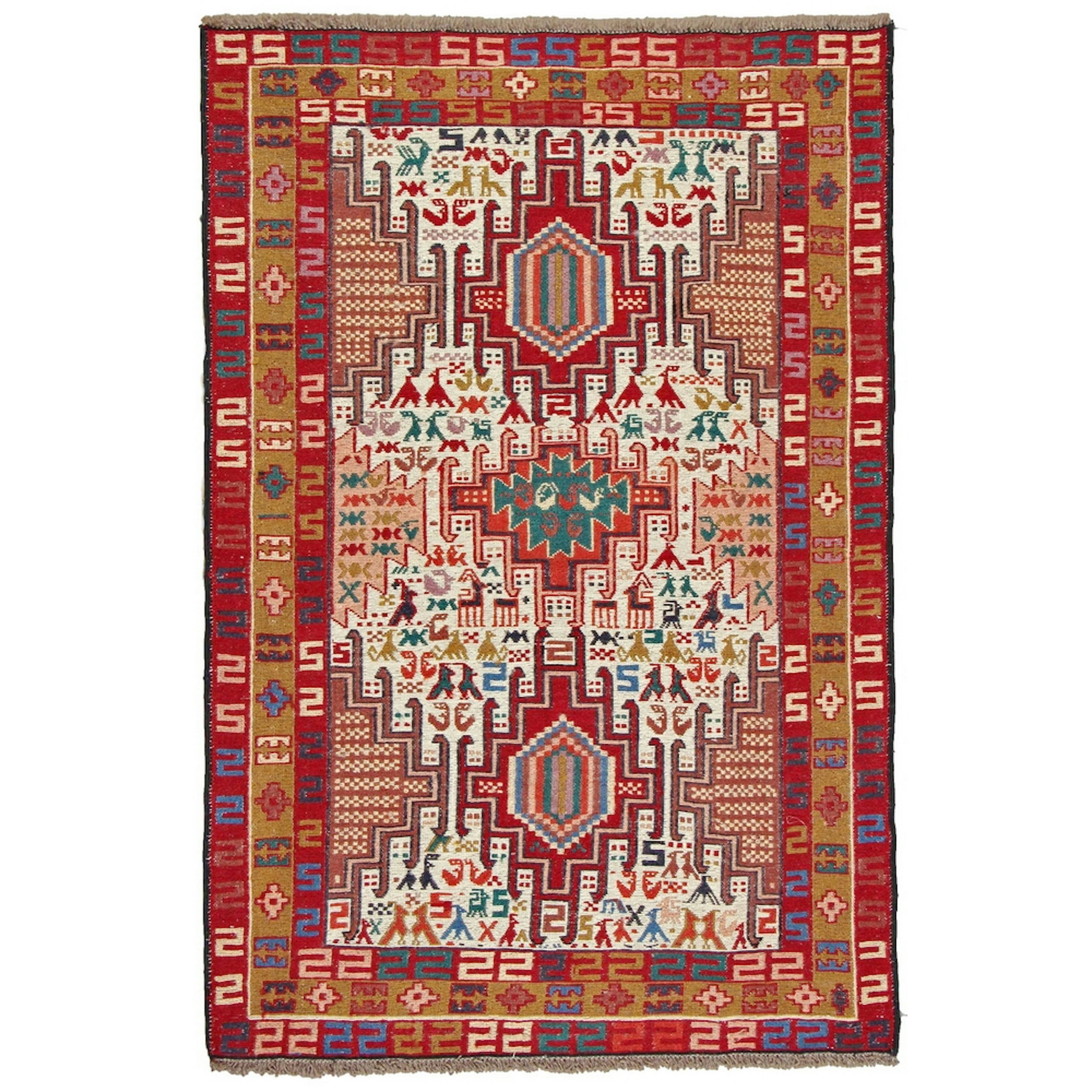 Persisk Matta Arkiio Varni Ardebil Kelim 97x147