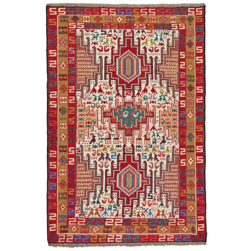 Persisk Matta Arkiio Varni Ardebil Kelim 97x147