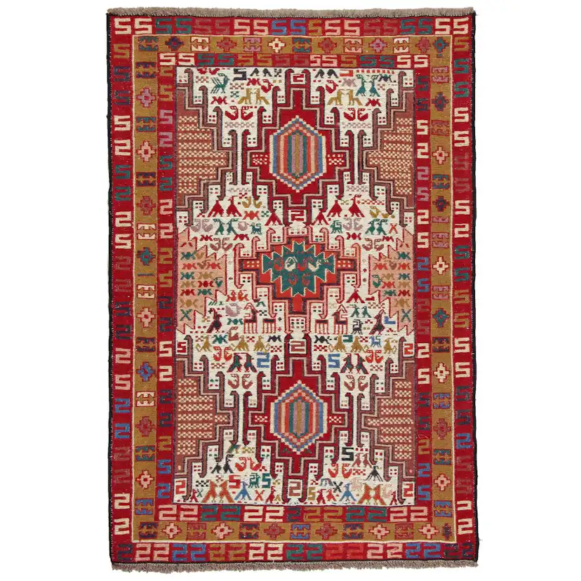 Persisk Matta Arkiio Varni Ardebil Kelim 99x146