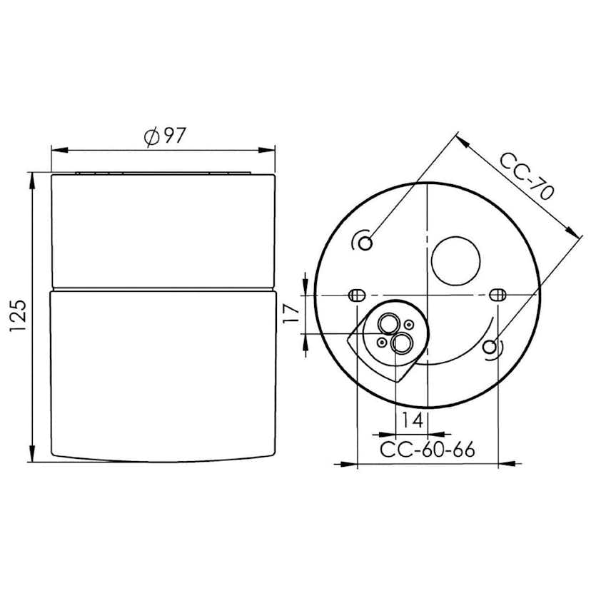 Vägg-/Taklampa Ifö Electric Opus 100/125 Svart Rak IP44 G9