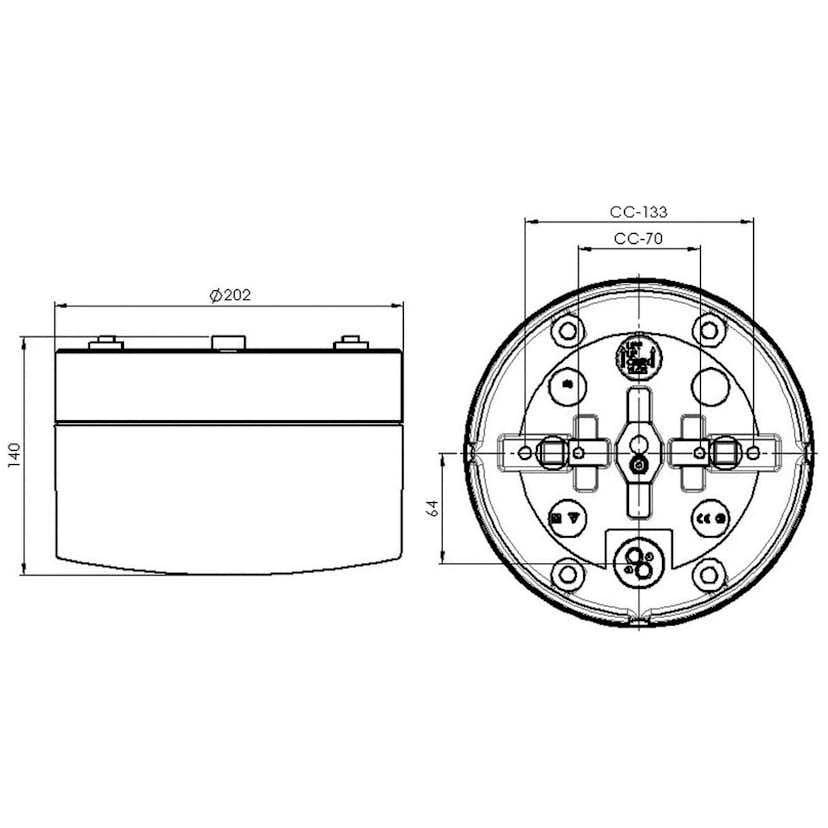 Vägg-/Taklampa Ifö Electric Opus 200 Rak