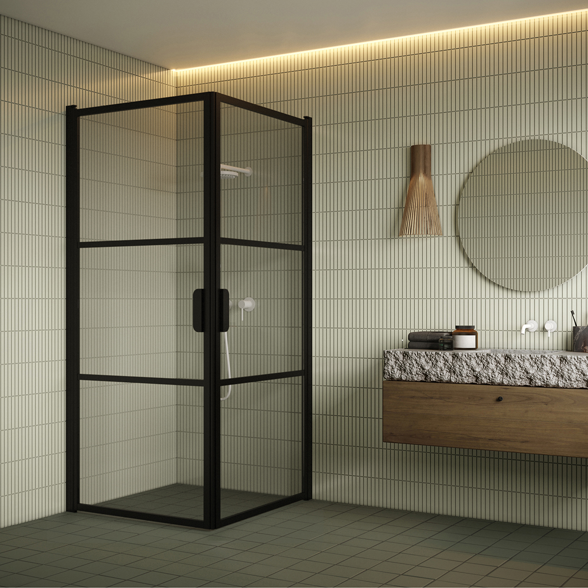 Duschhörn Hietakari Bläk 762 Tokyo Vändbara Dörrar