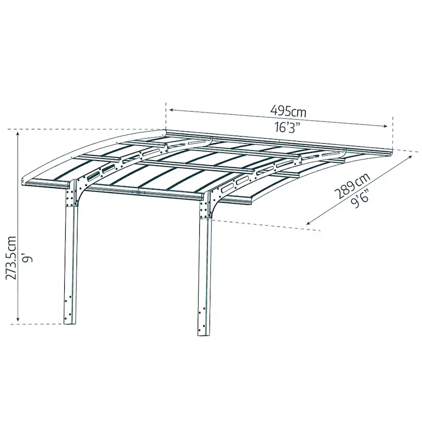 Carport Canopia by Palram Arizona Breeze I Metall 3x5 m