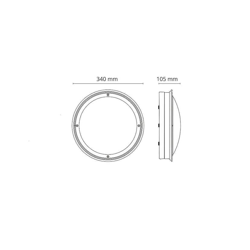Tak/Vägglampa SG ARMATUREN Piano Grafit 2000 LED 3000K Ip65