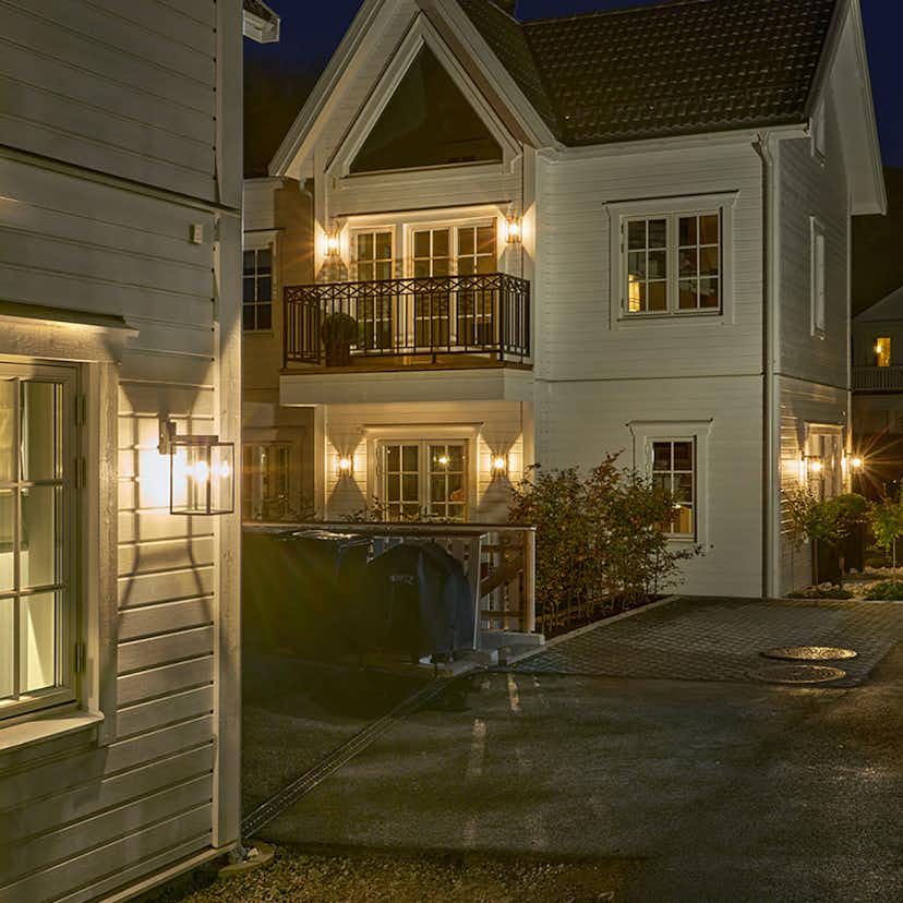 Väggarmatur Norlys Lofoten 1963 för Utebelysning Svart/Opal