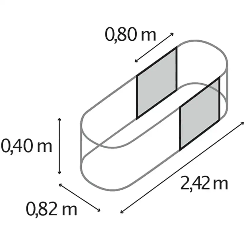 Odlingskant Vitavia Side 401 Antracit
