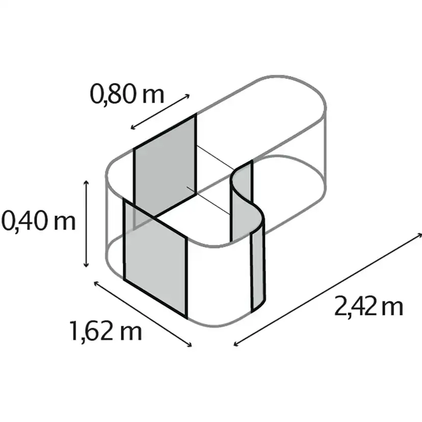 Odlingskant Vitavia Curve 401 Antracit
