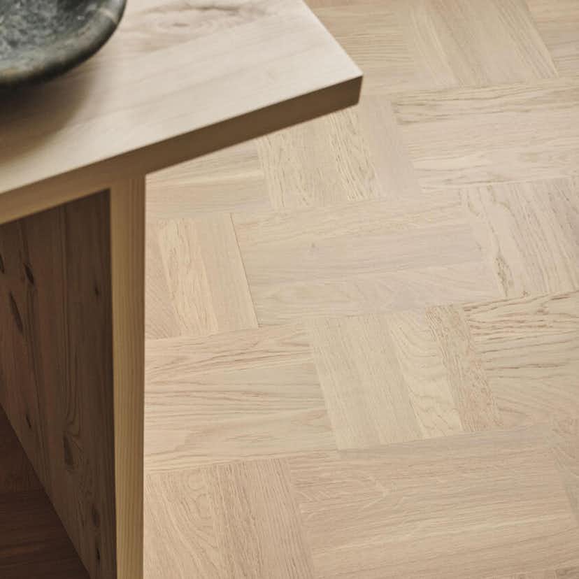 Trägolv Tarkett Grace Ek Era, Mattlackat Parkettgolv med Holländskt Mönster