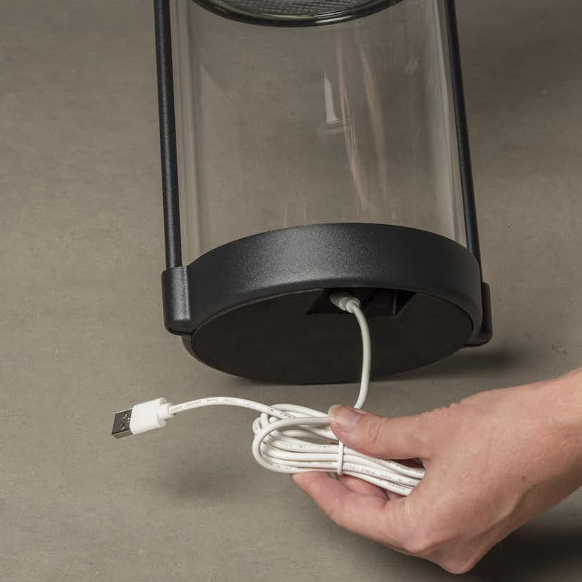 Lanterna Gnosjö Konstsmide Crotone USB/Sol Svart