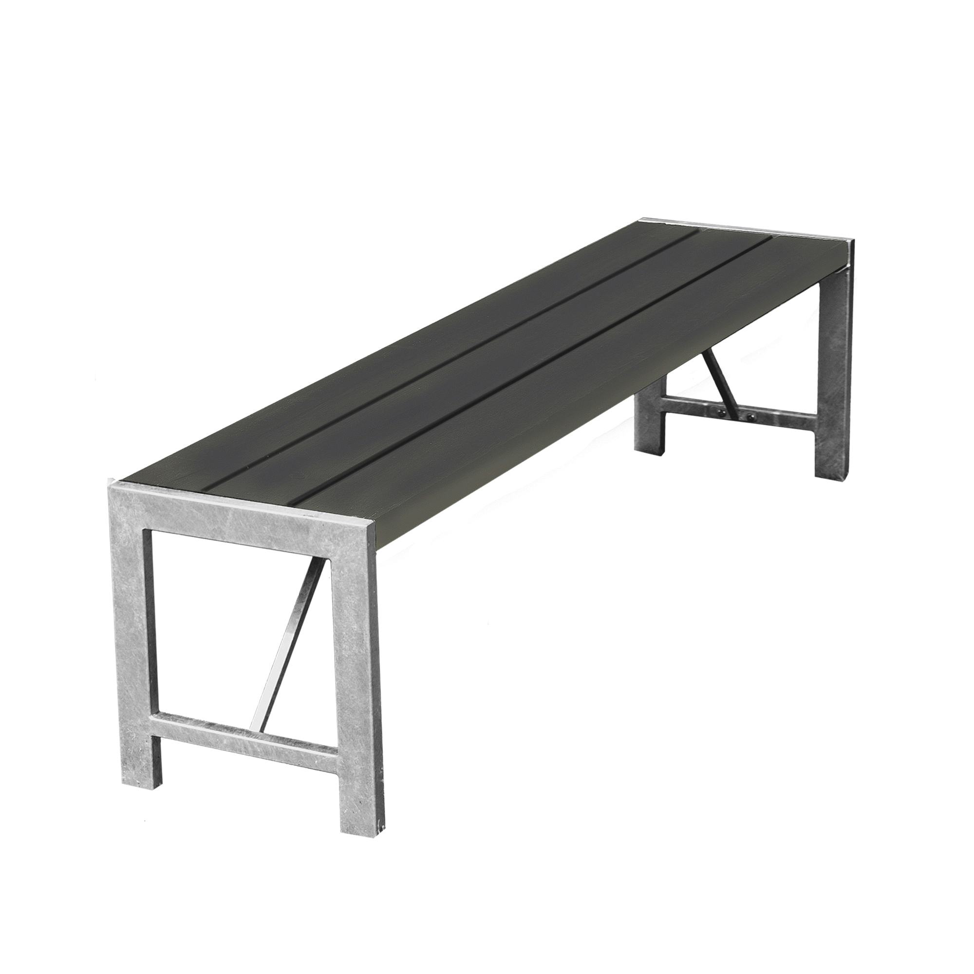 Bänk Hortus Nonwood Antracit H-Modell 180 cm Galvaniserad Ram