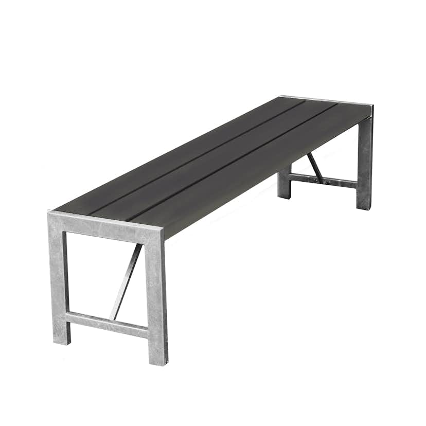 Bänk Hortus Nonwood Antracit H-Modell 180 cm Galvaniserad Ram