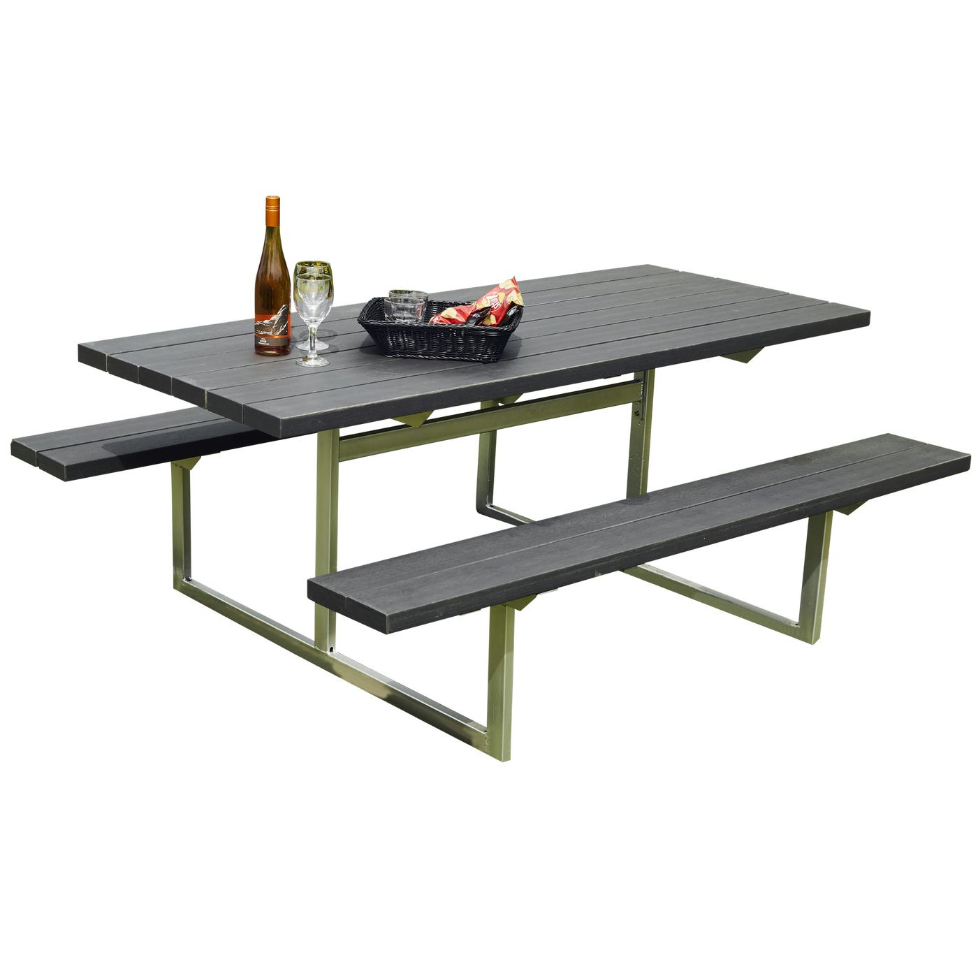 Picknickbord Hortus Nonwood Antracit Galvaniserad Ram Hel