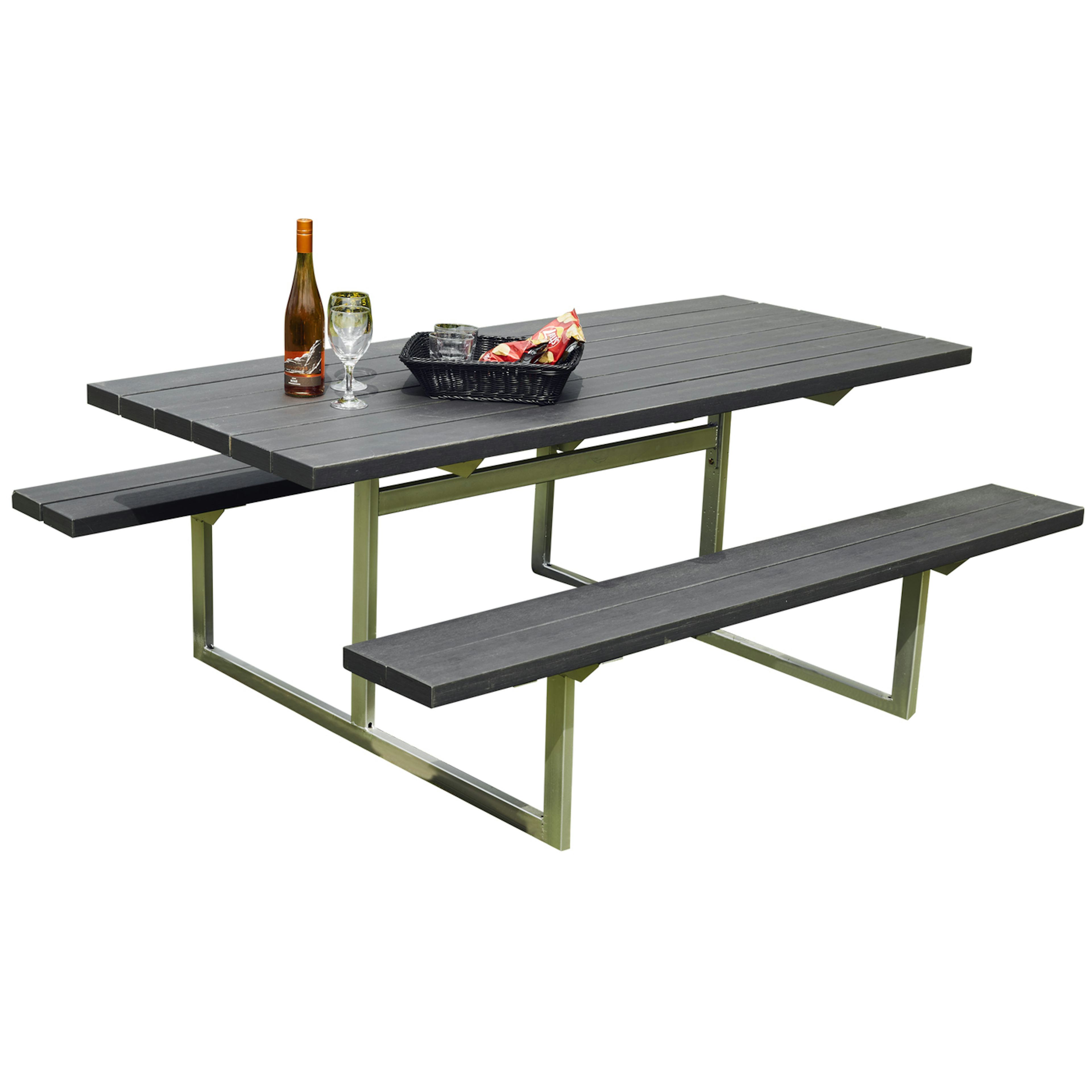 Picknickbord Hortus Nonwood Antracit Galvaniserad Ram Hel