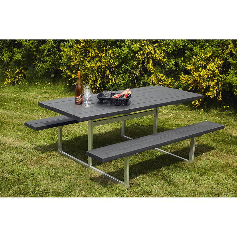 Picknickbord Hortus Nonwood Antracit Galvaniserad Ram Hel