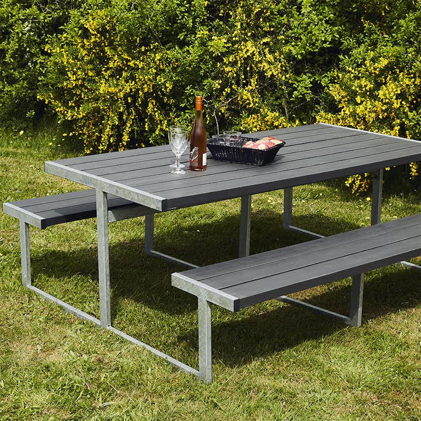Picknickbord Hortus Nonwood Antracit Galvaniserad Ram Njord