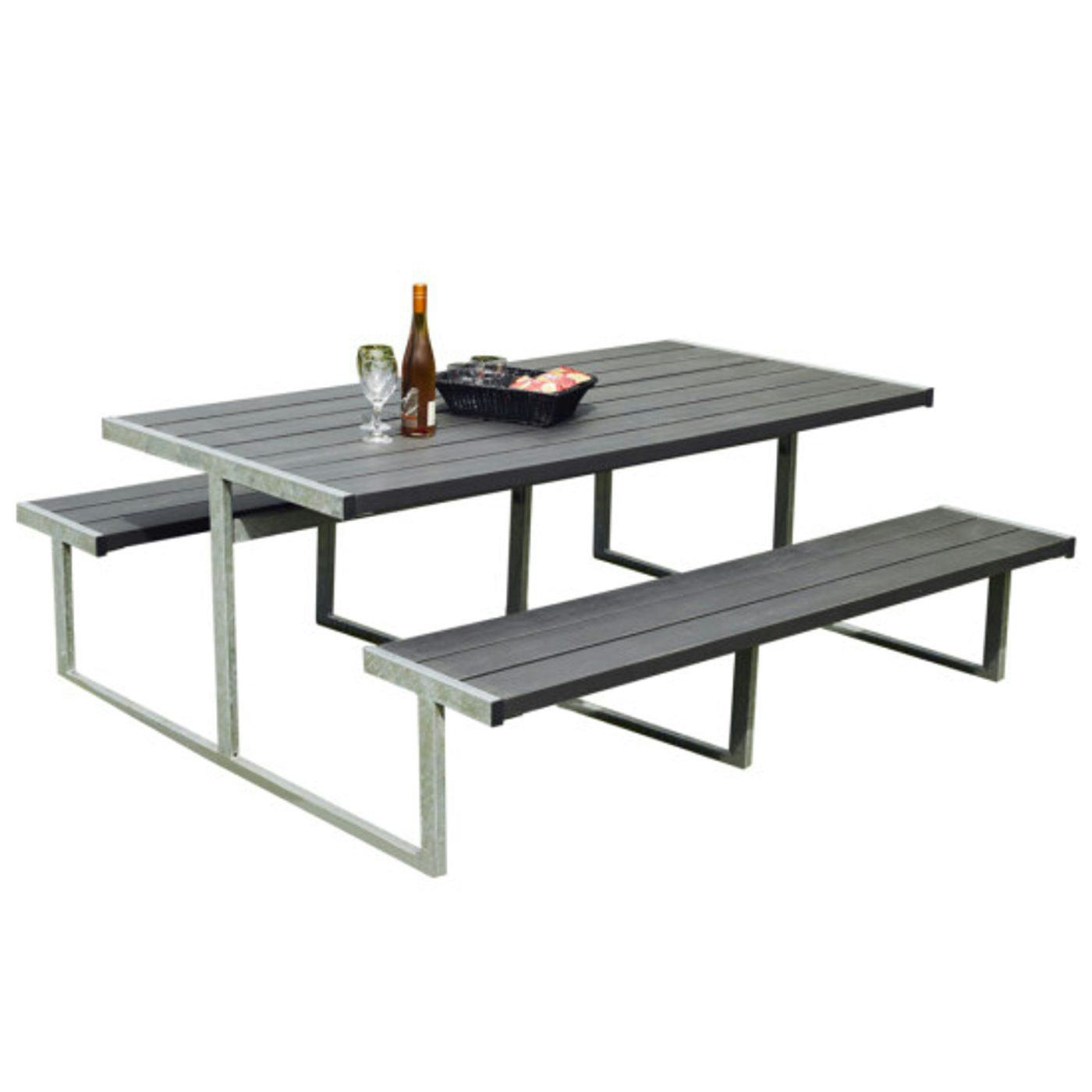 Picknickbord Hortus Nonwood Antracit Galvaniserad Ram Njord
