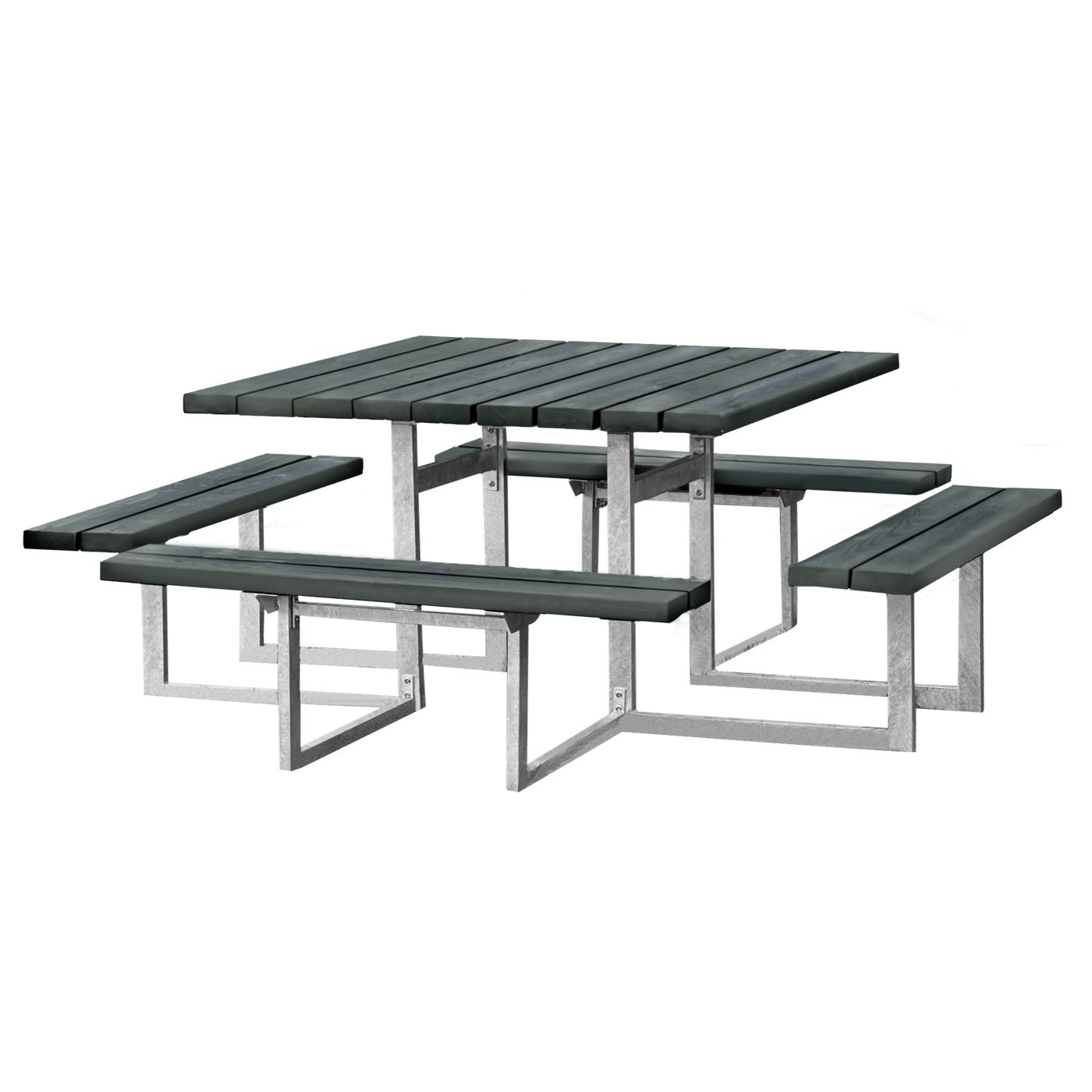 Picknickbord Hortus Nonwood Antracit Galvaniserad Ram 8 Personer