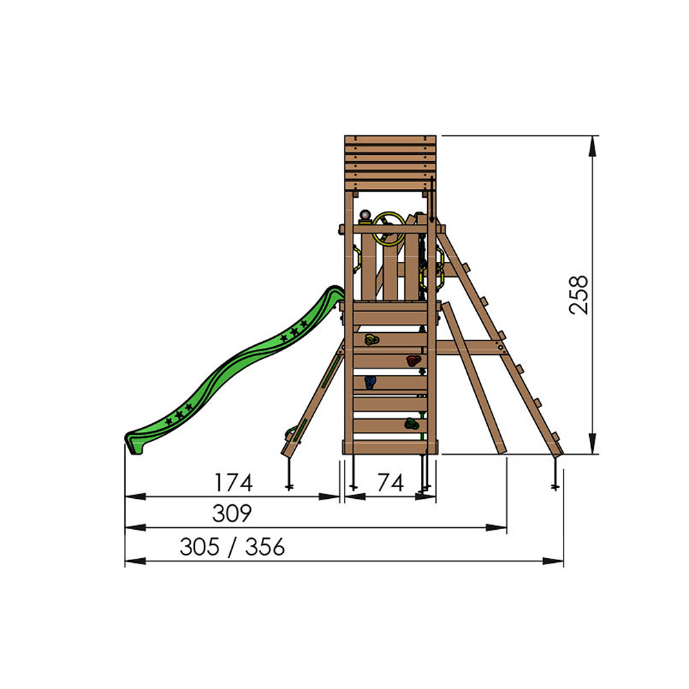 Klätterställning Jungle Gym Cocoon 2 Gungor Rutschkana