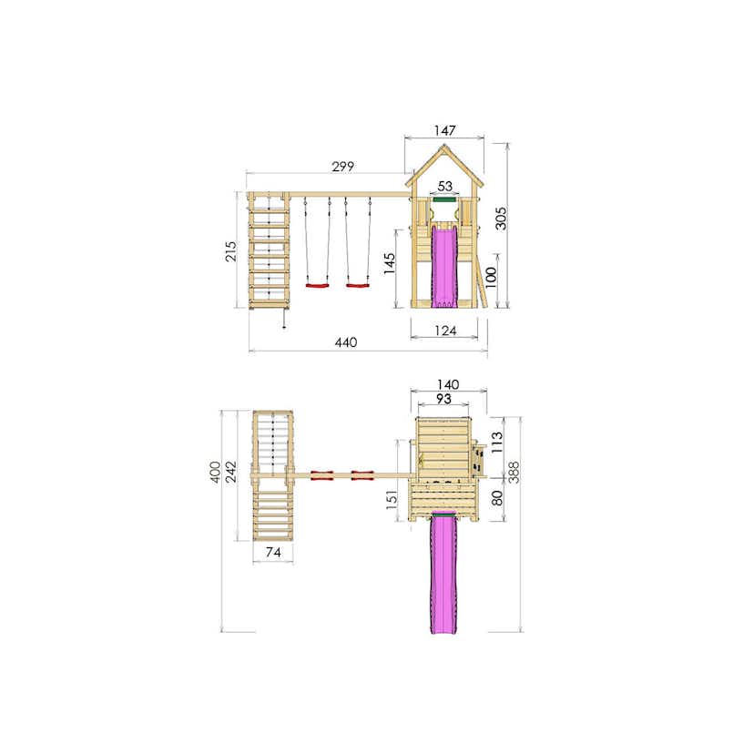 Lektorn Jungle Gym Cubby Komplett Inkl Climb Modul X'tra