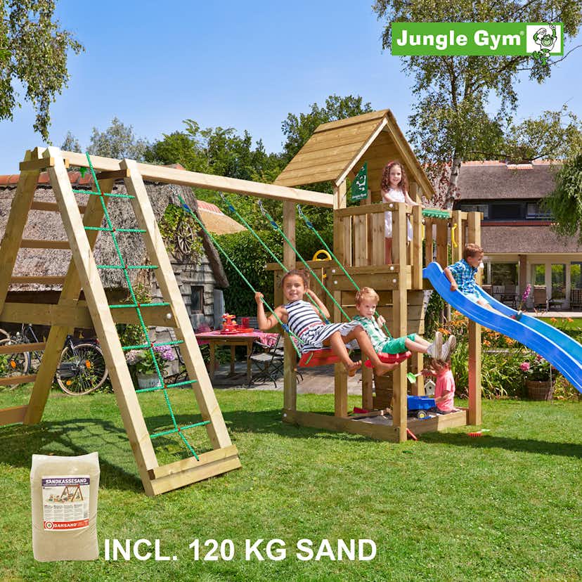 Lektorn Jungle Gym Cubby Komplett Inkl Climb Modul X'tra, 120 kg Sand och Rutschkana