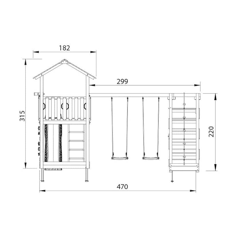 Lektorn Jungle Gym Chalet 2.1 Climb Modul Blå Rutschkana