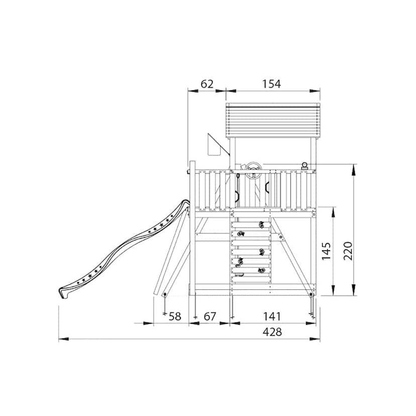 Lektorn Jungle Gym Chalet 2.1 Lektorn Blå Rutschkana