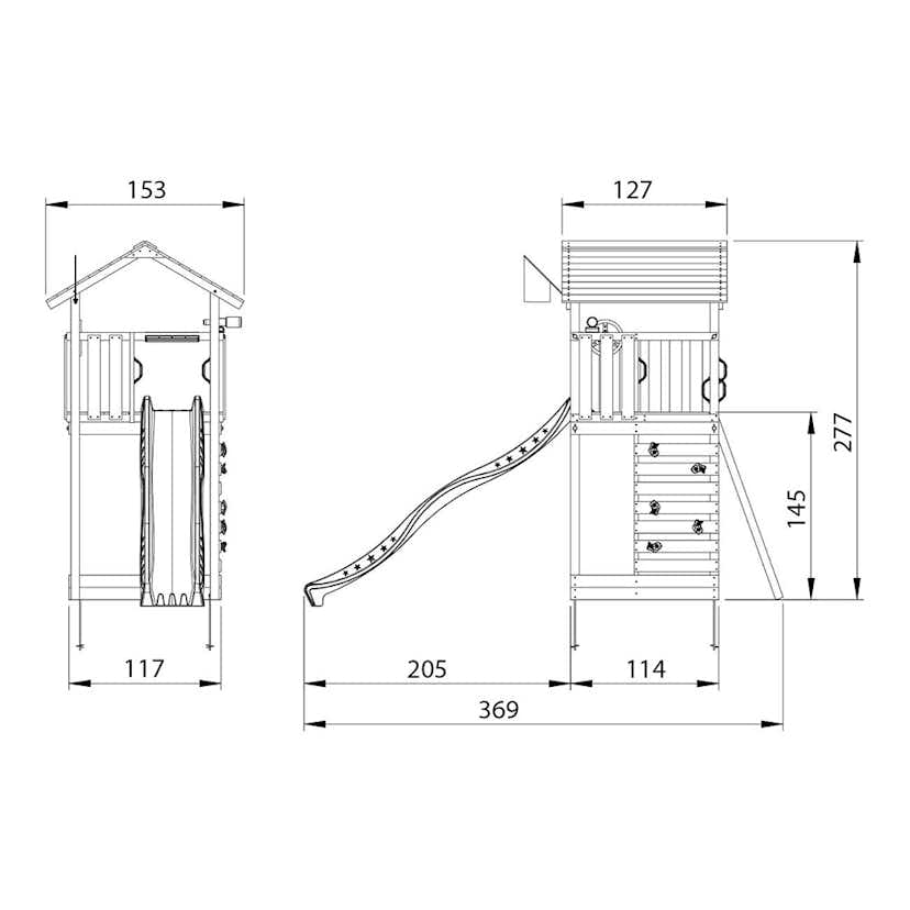 Lektorn Jungle Gym Cottage 2.1 Blå Rutschkana & Sand