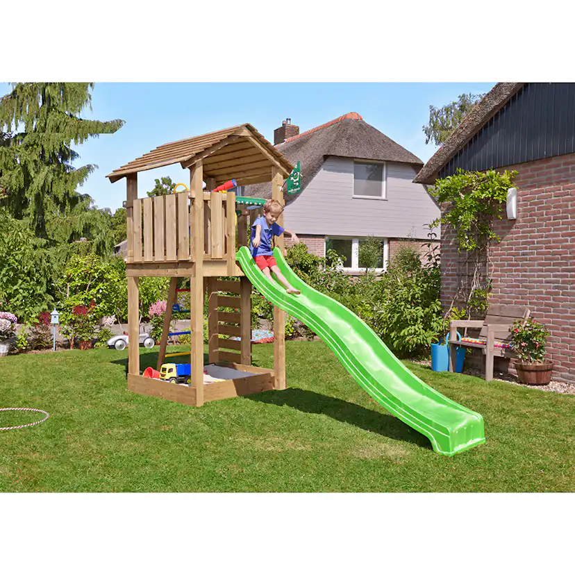 Lektorn Jungle Gym Cottage 2.1 Grön Rutschkana & Sand