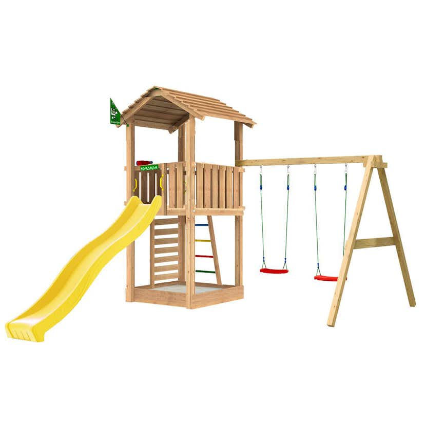 Lektorn Jungle Gym Cottage 2.1 Gungmodul & Gul Rutschkana