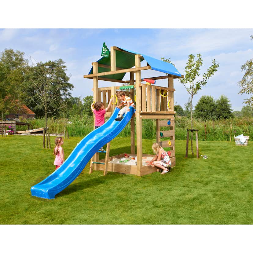 Lektorn Jungle Gym Fort 2.1 Med Blå Rutschkana