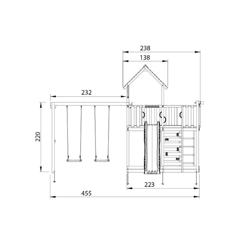 Lektorn Jungle Gym Mansion 2.1 Gungmodul Grön Rutschkana & Sand